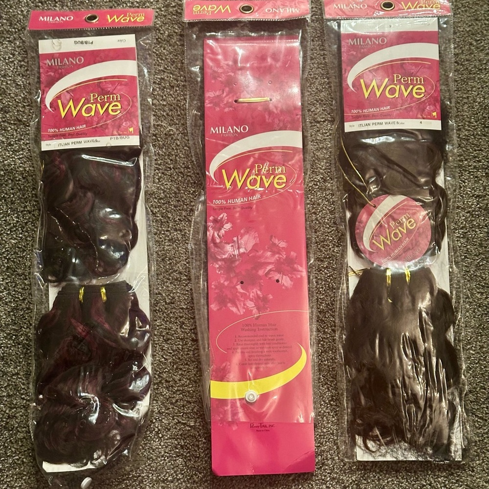 of 3 Perm Wave by Milano Fashion – Italian Perm Wave 100% Human Hair 8” NEW!